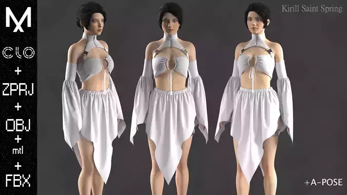 OUTFIT FEMALE  Marvelous designer Clo3d OBJ mtl FBX ZPRJ