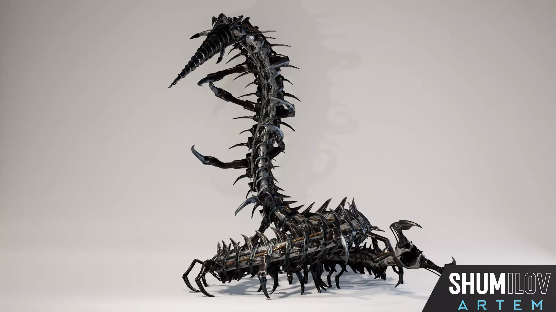 Scolopendra IndustrialMech06 Low-poly 3D model
