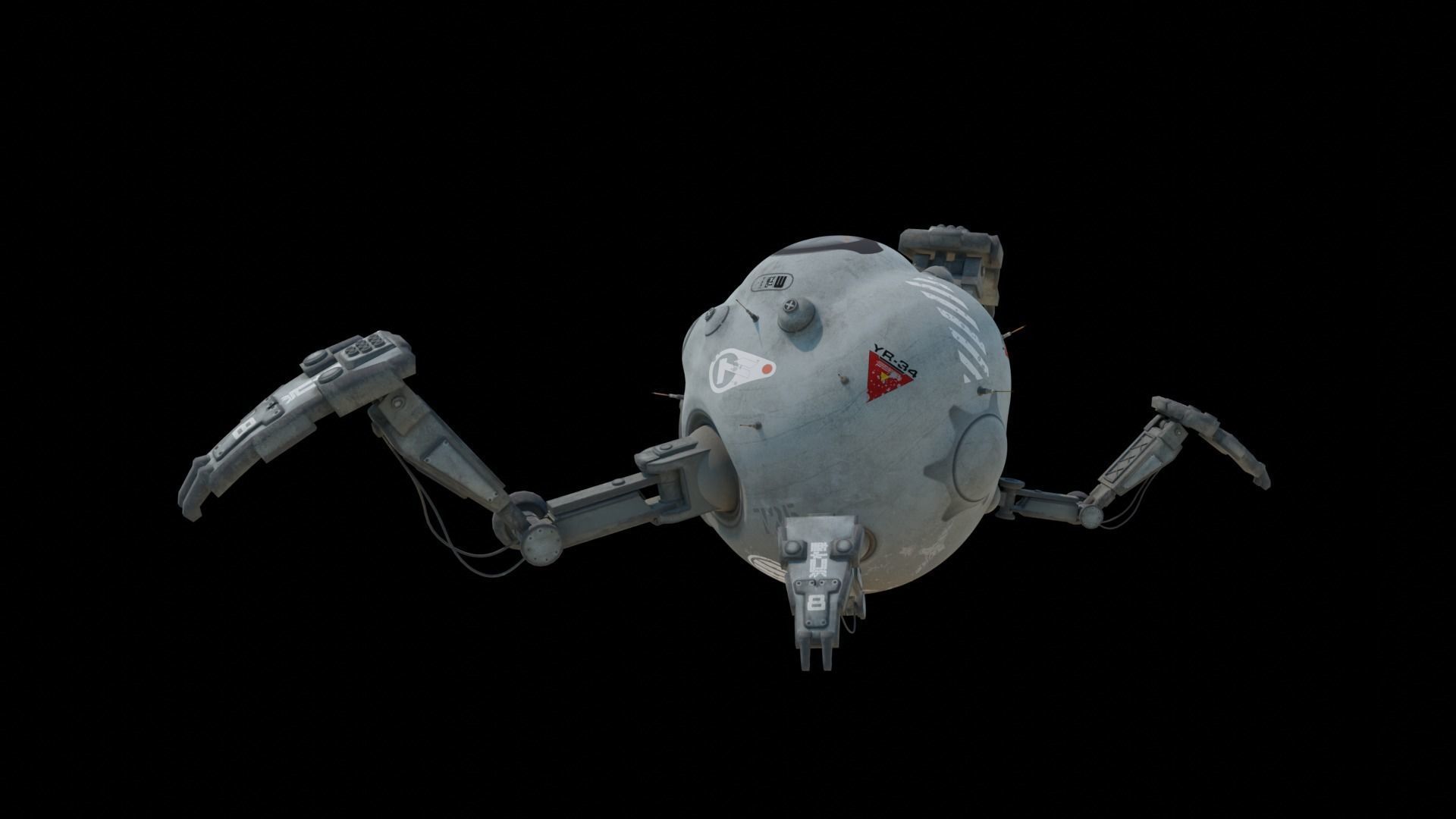 Spider Robot Low-poly 3D model_7