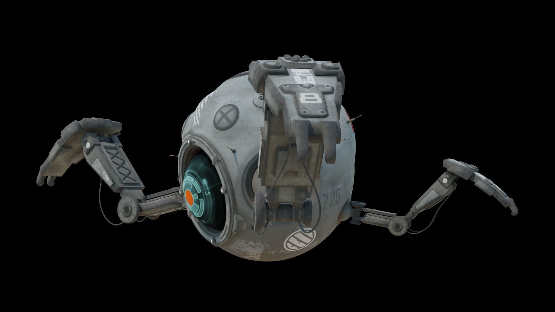 Spider Robot Low-poly 3D model_9