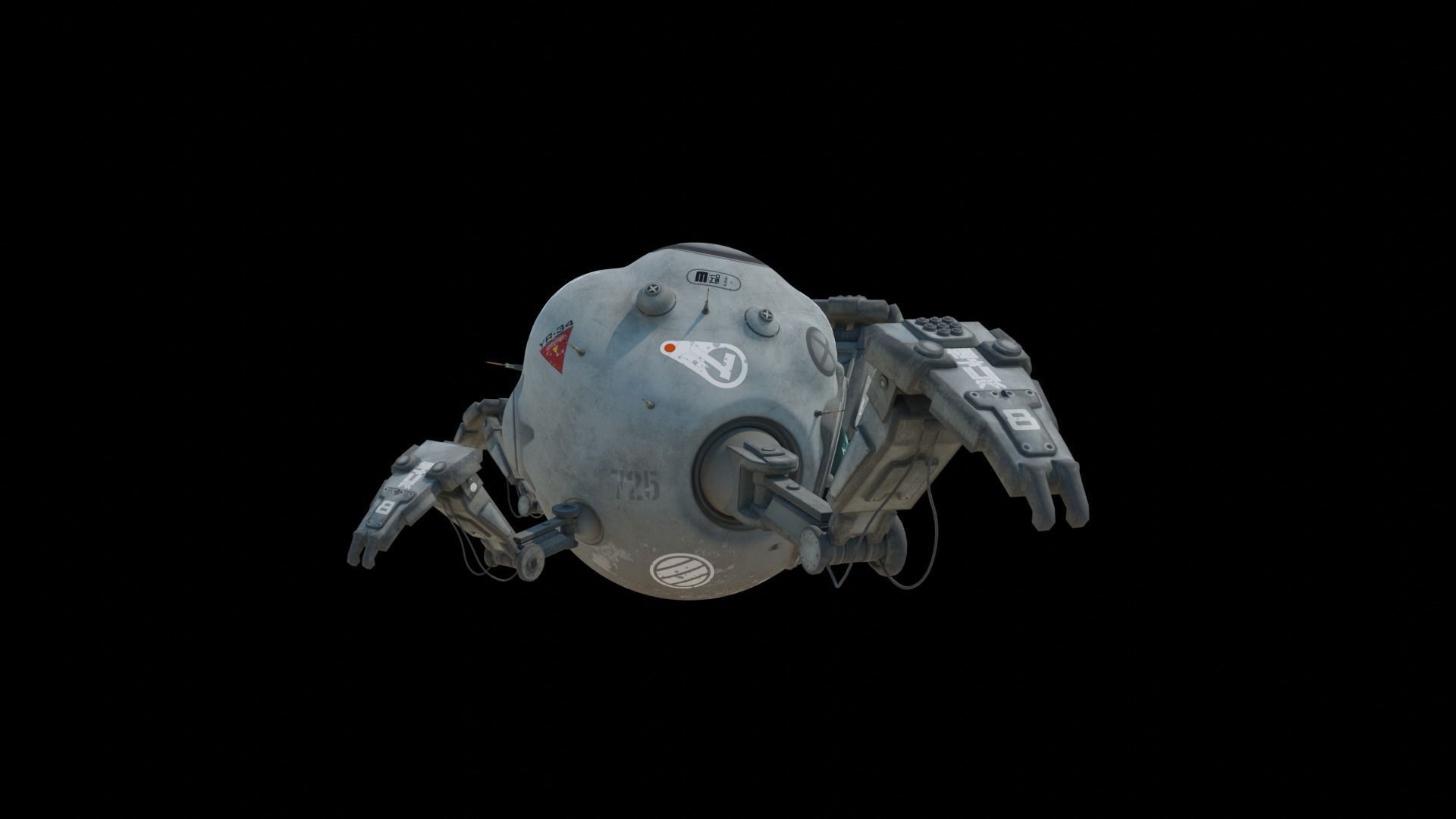 Spider Robot Low-poly 3D model_3