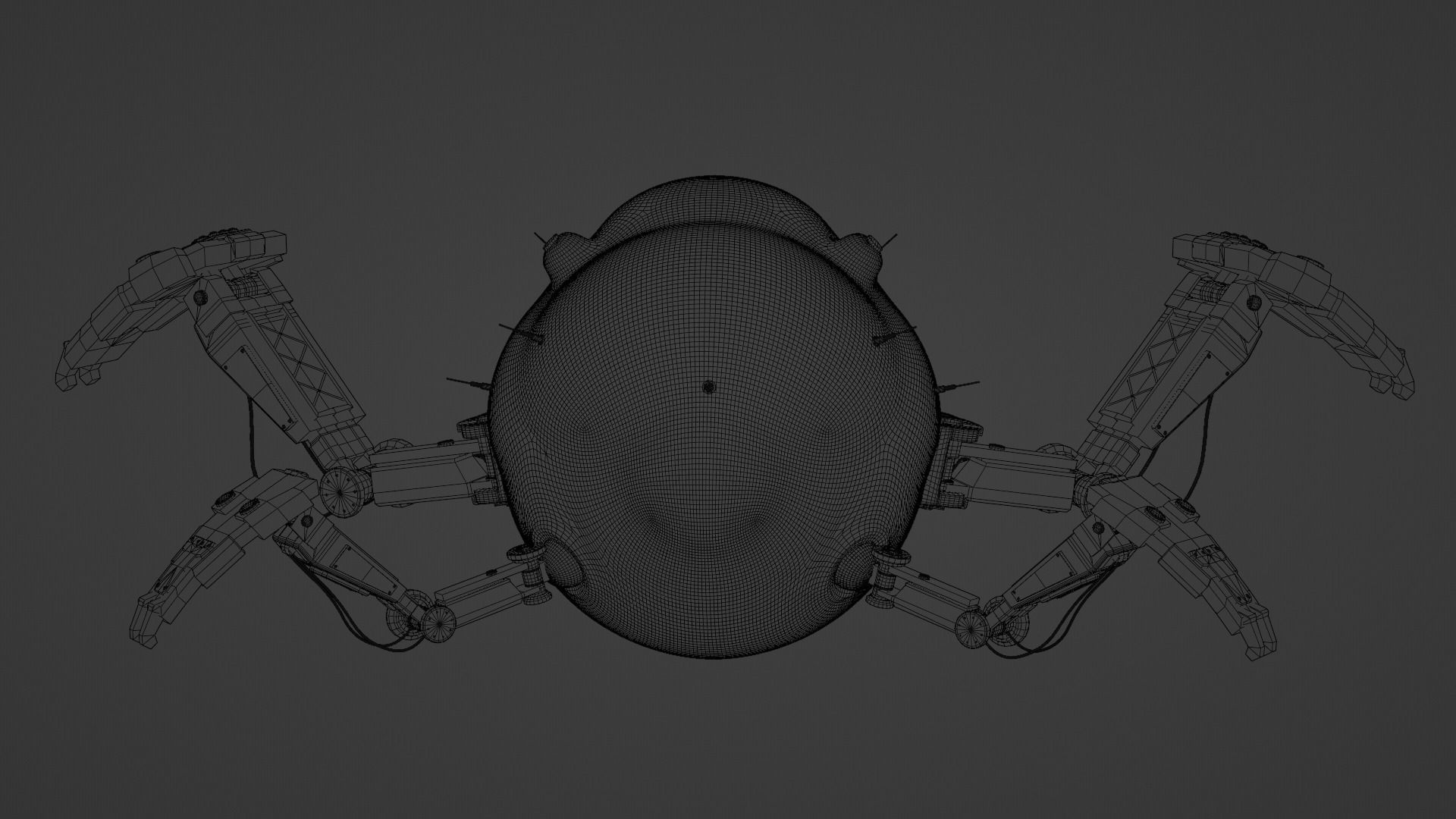Spider Robot Low-poly 3D model_24