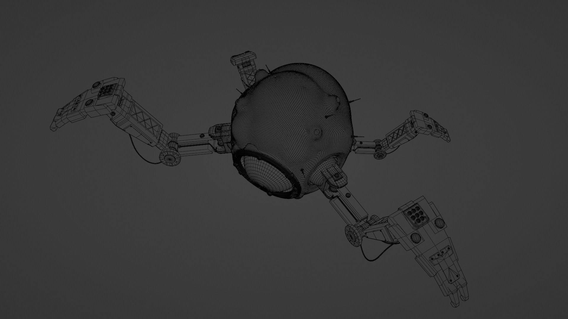 Spider Robot Low-poly 3D model_26