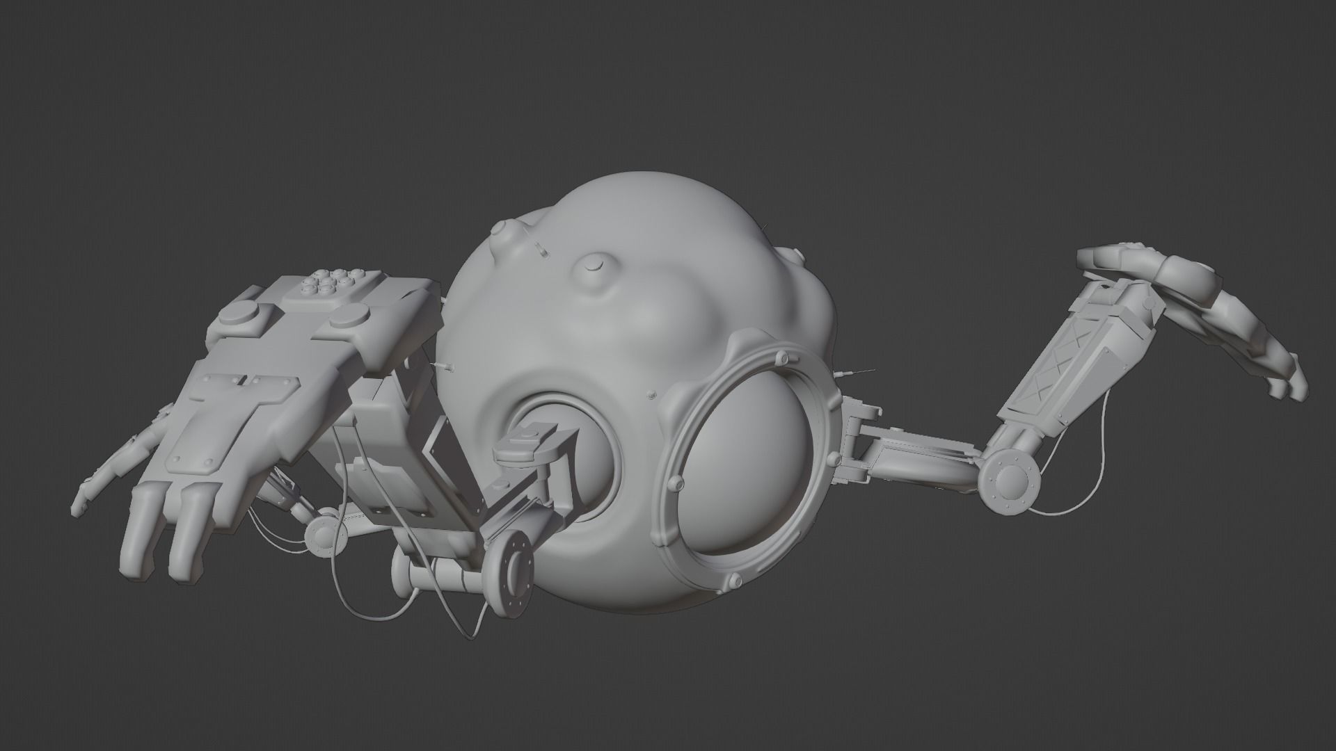 Spider Robot Low-poly 3D model_14