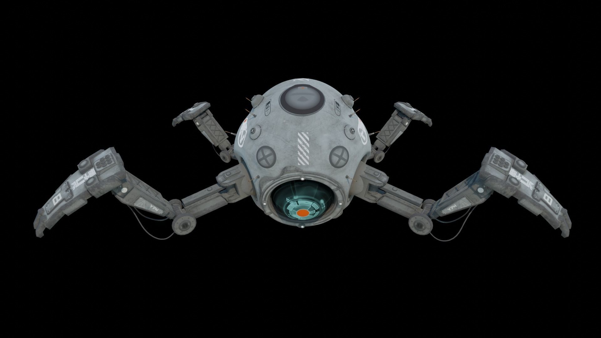 Spider Robot Low-poly 3D model_10