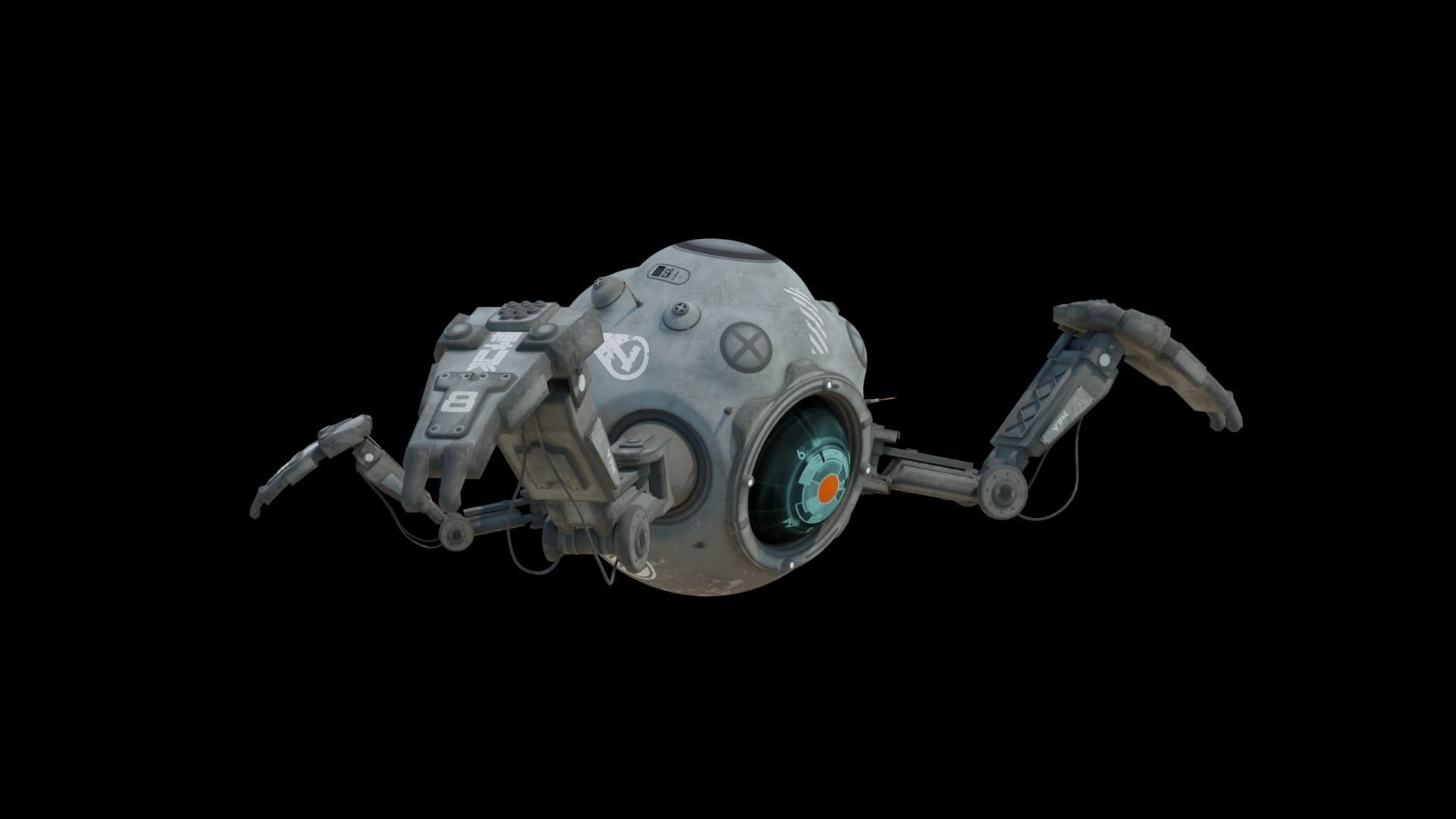 Spider Robot Low-poly 3D model_2