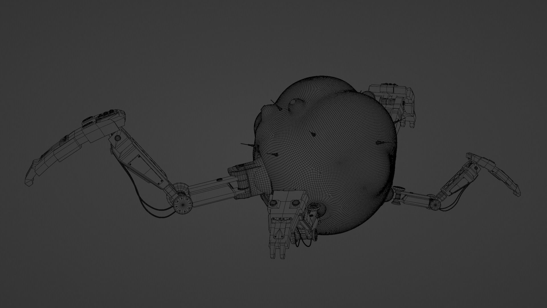 Spider Robot Low-poly 3D model_25