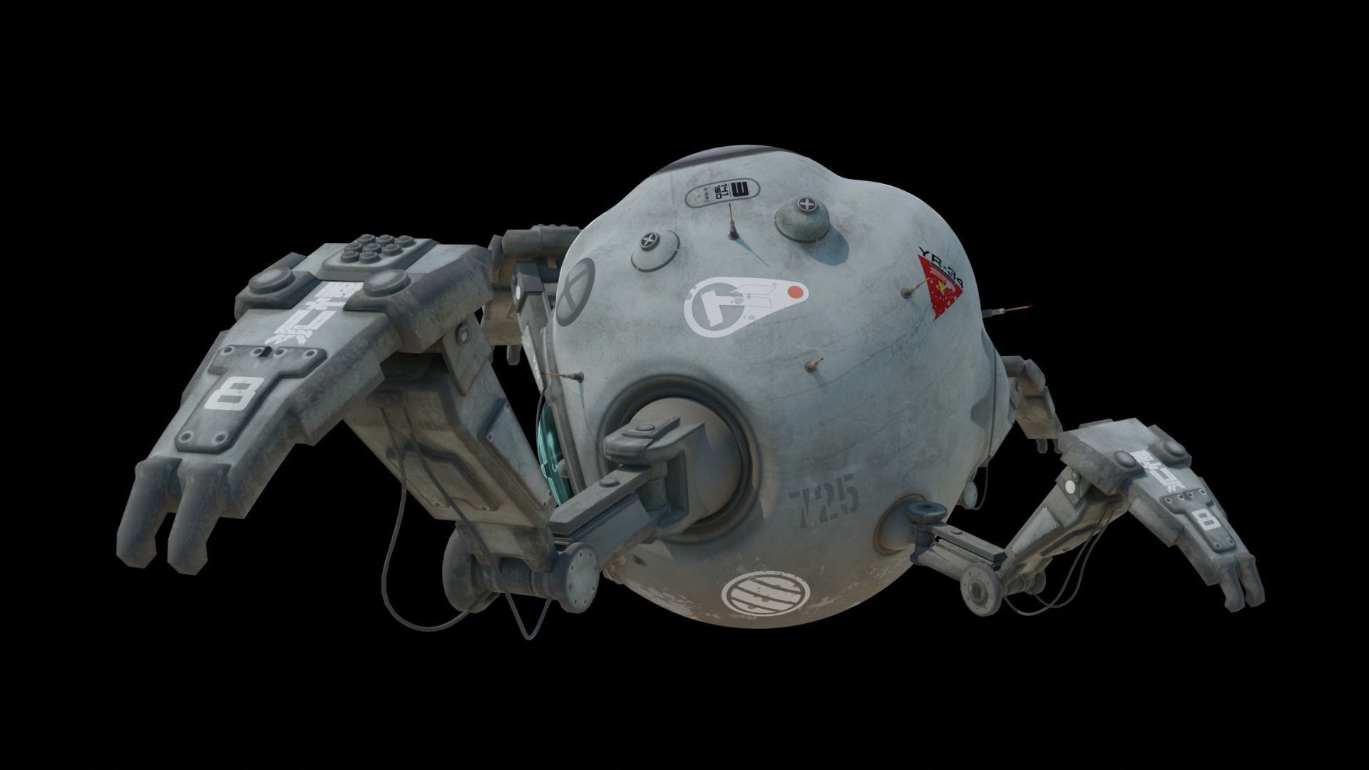 Spider Robot Low-poly 3D model_8