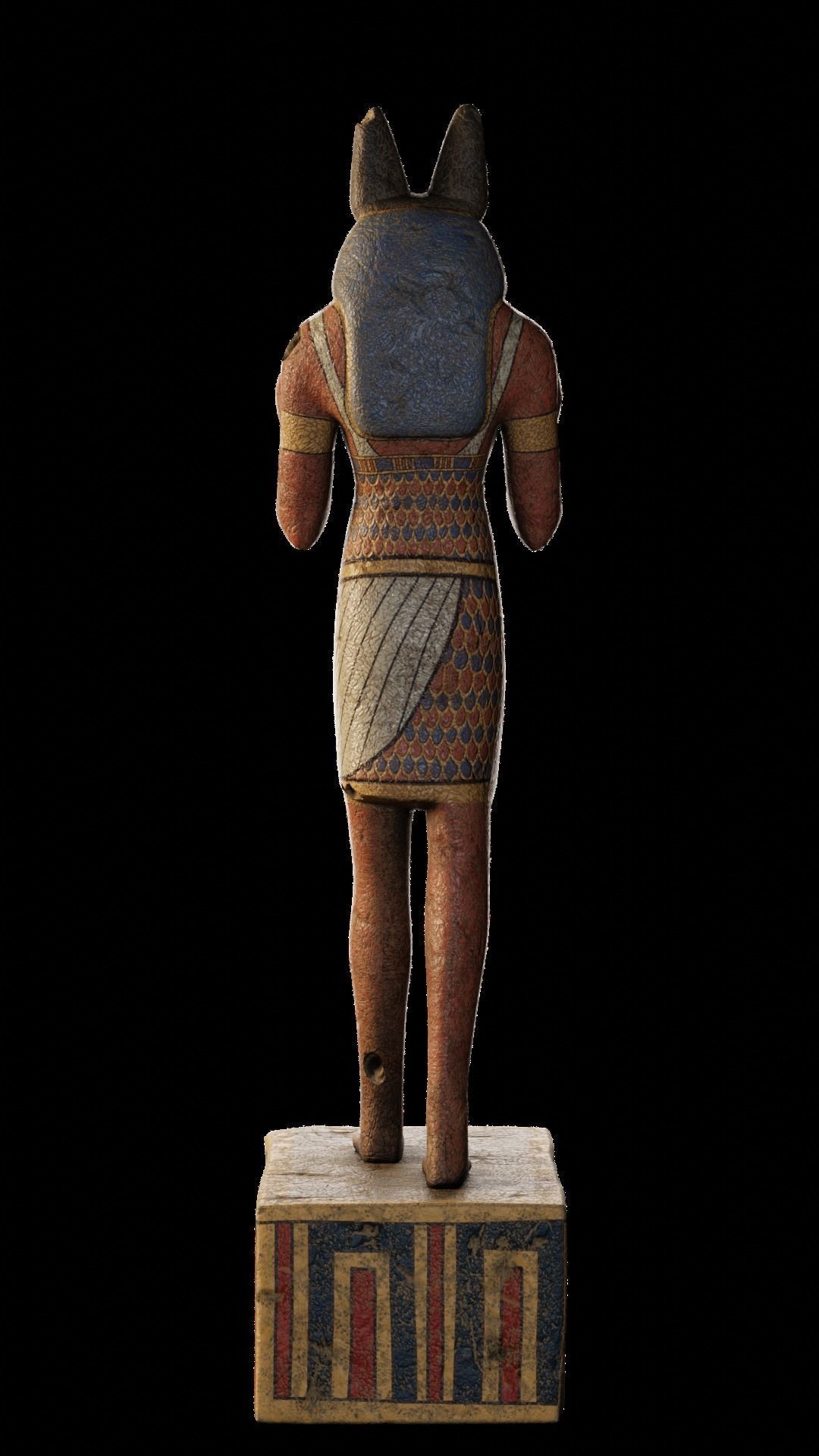 Egyptian Anubis Statue Low-poly 3D model_7