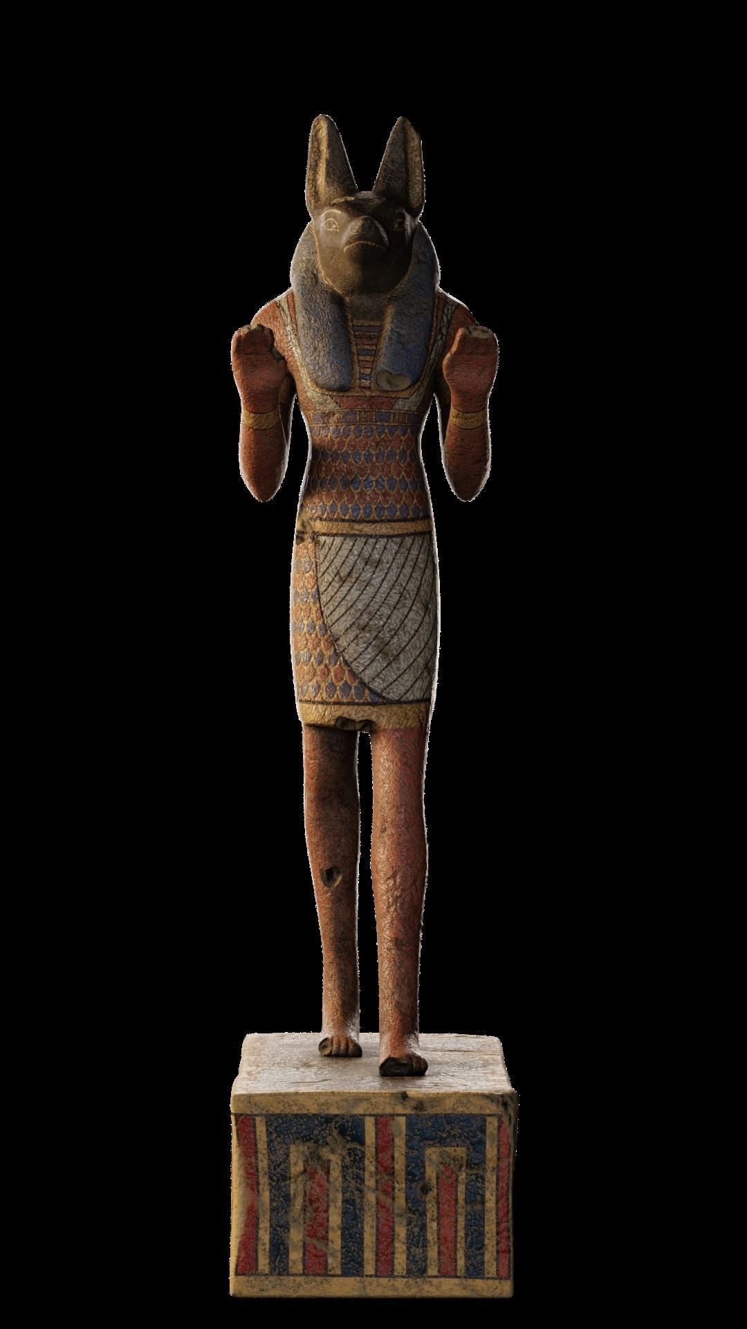 Egyptian Anubis Statue Low-poly 3D model_5