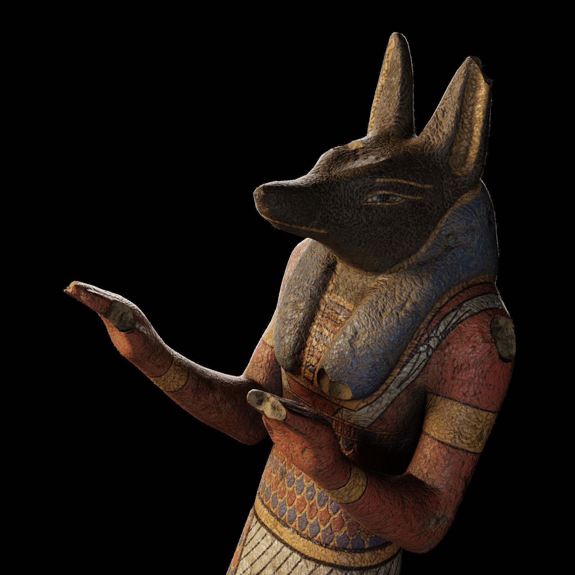 Egyptian Anubis Statue Low-poly 3D model_22
