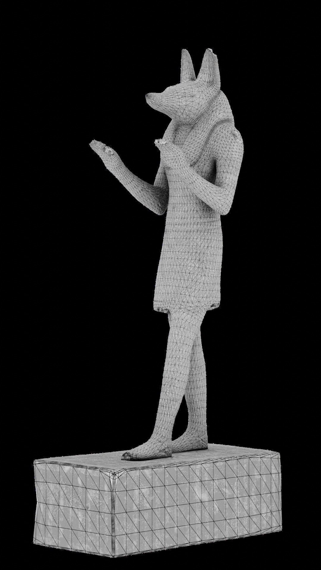 Egyptian Anubis Statue Low-poly 3D model_19