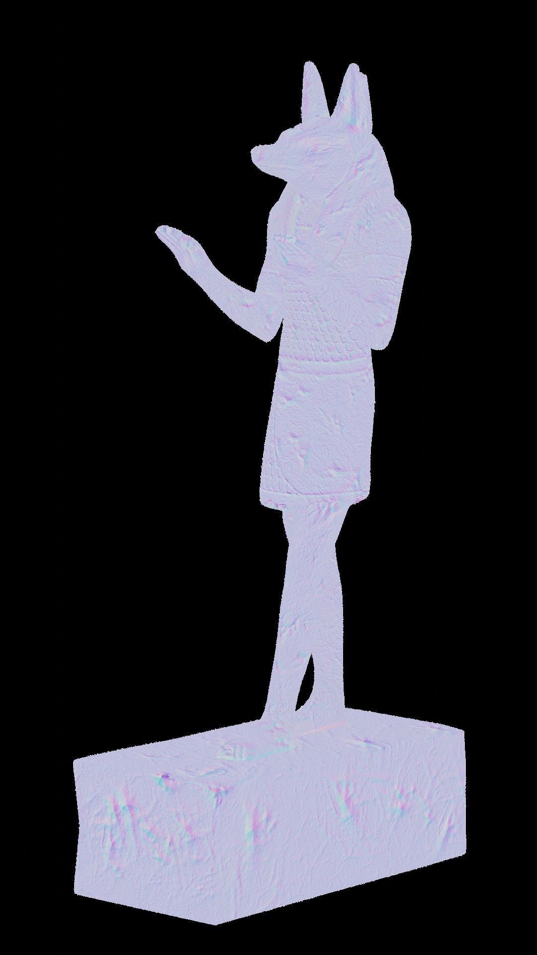 Egyptian Anubis Statue Low-poly 3D model_15