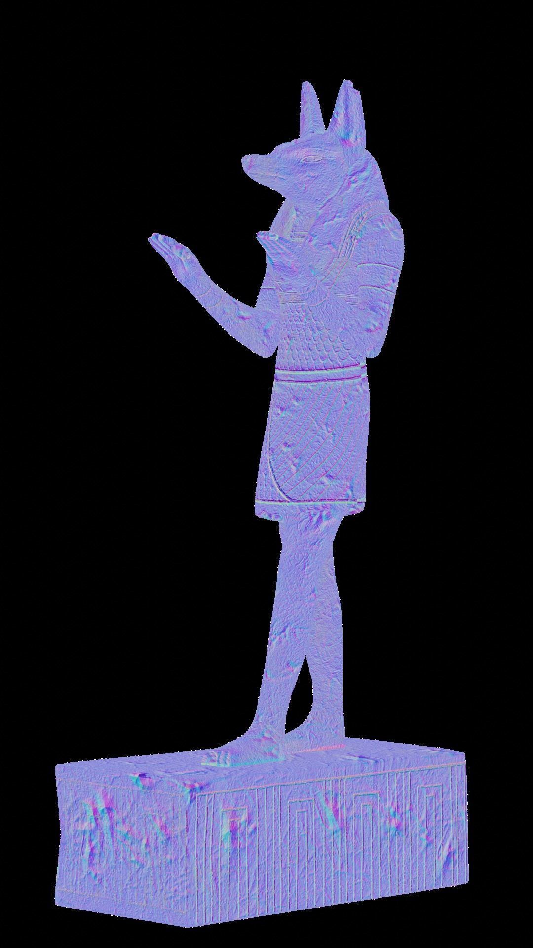 Egyptian Anubis Statue Low-poly 3D model_12