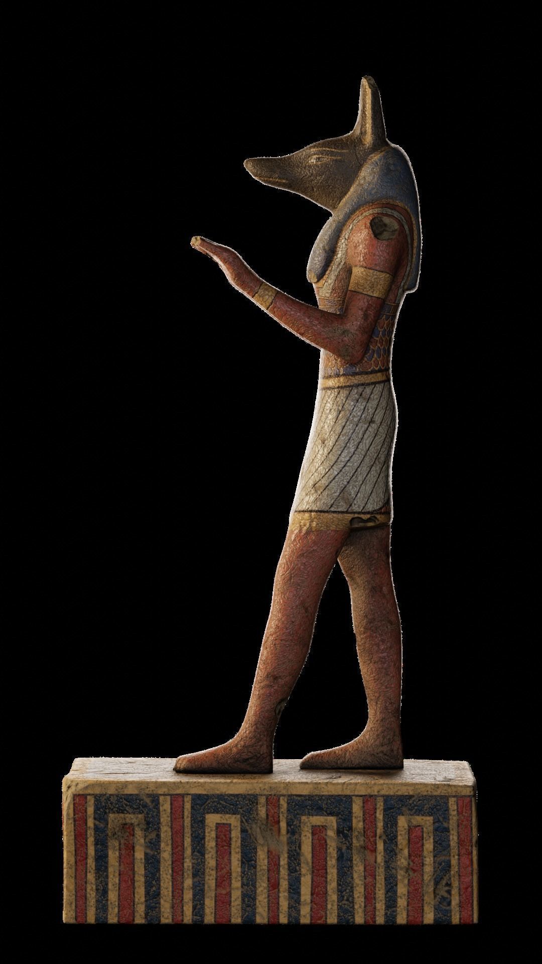 Egyptian Anubis Statue Low-poly 3D model_6