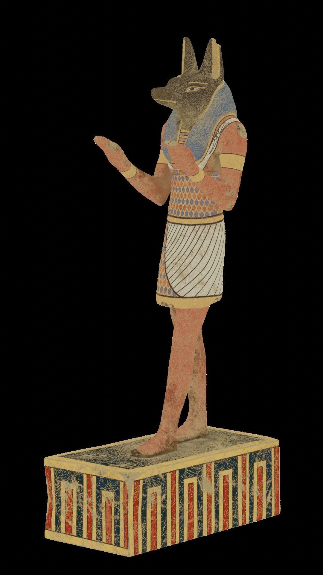 Egyptian Anubis Statue Low-poly 3D model_10