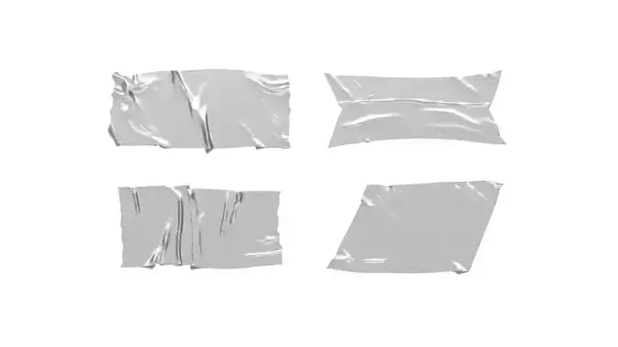 Adhesive Sticker Tape Set - rectangle scotch piece 3D model
