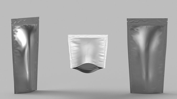 Metalic food packaging v2 PBR 3D model 7