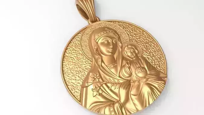 Mother Mary with Jesus Christ Saint pendant christian jewelry 