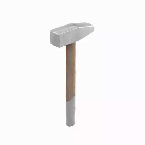 Wooden Industrial Hammer 02 Low-poly 3D model