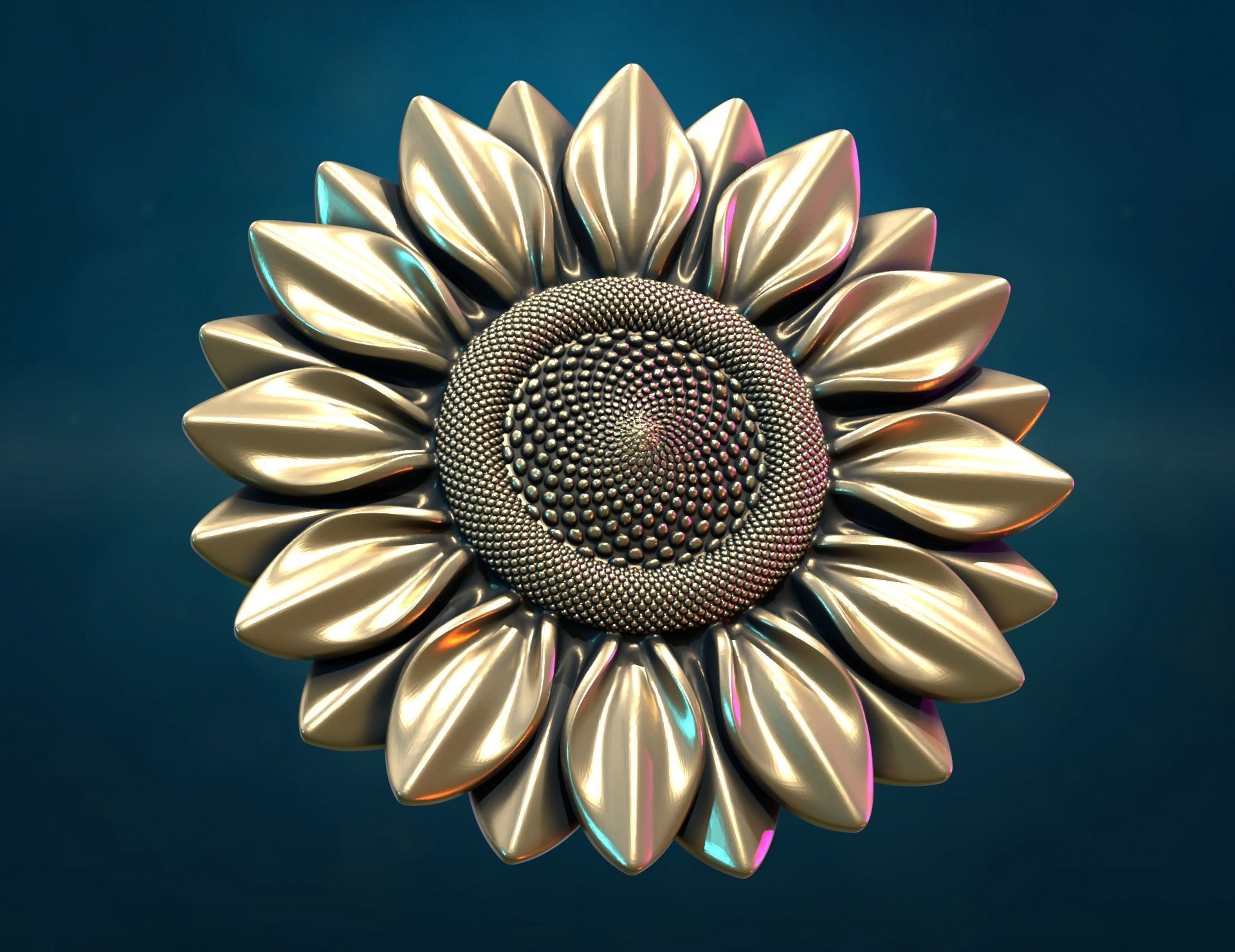 Sun Flower 3D print model_3