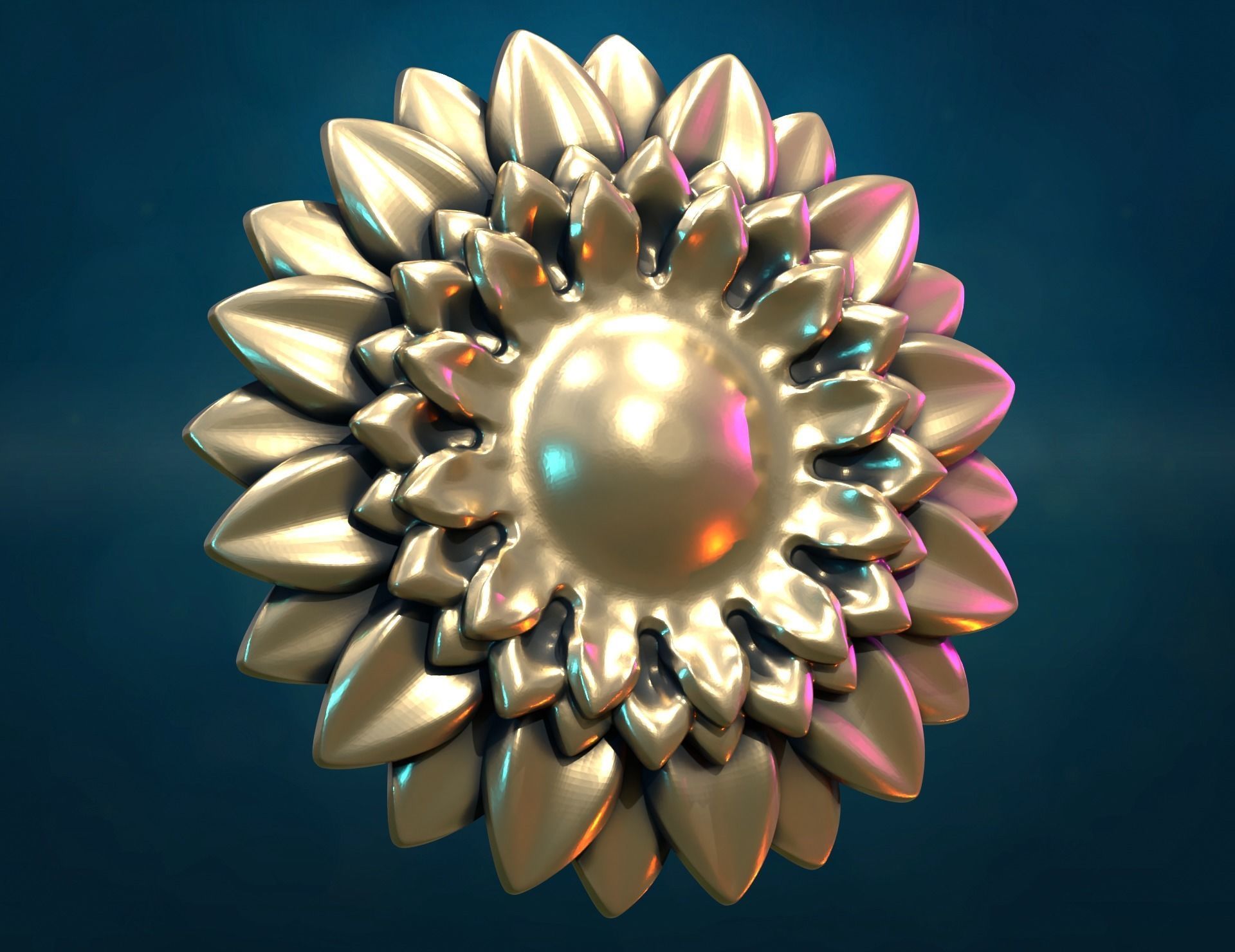 Sun Flower 3D print model_4