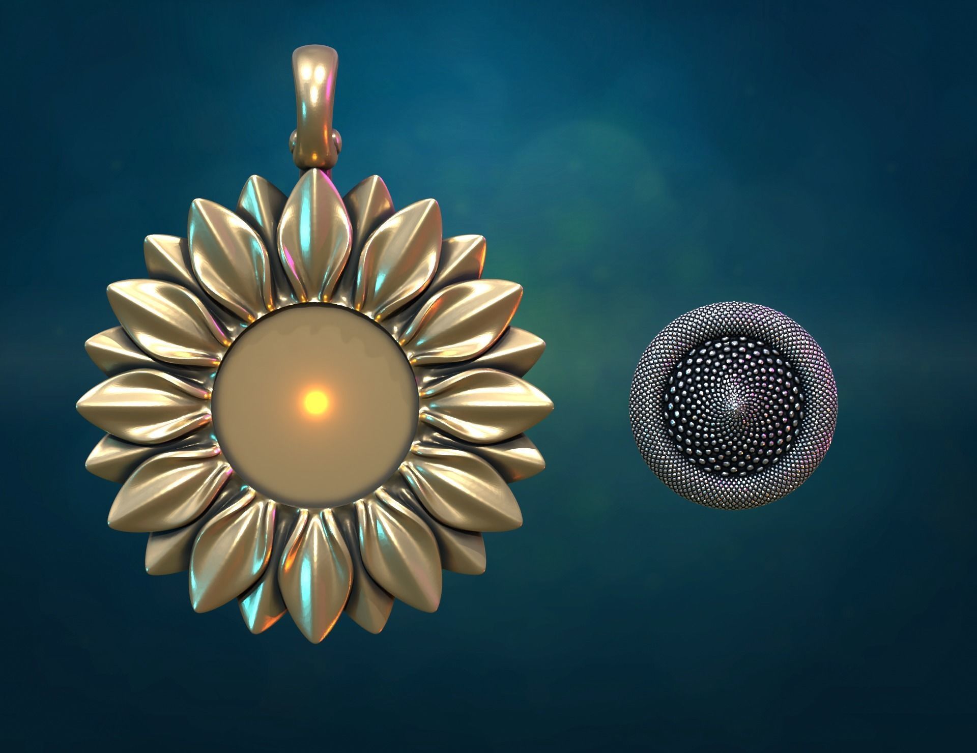 Sun Flower 3D print model_8