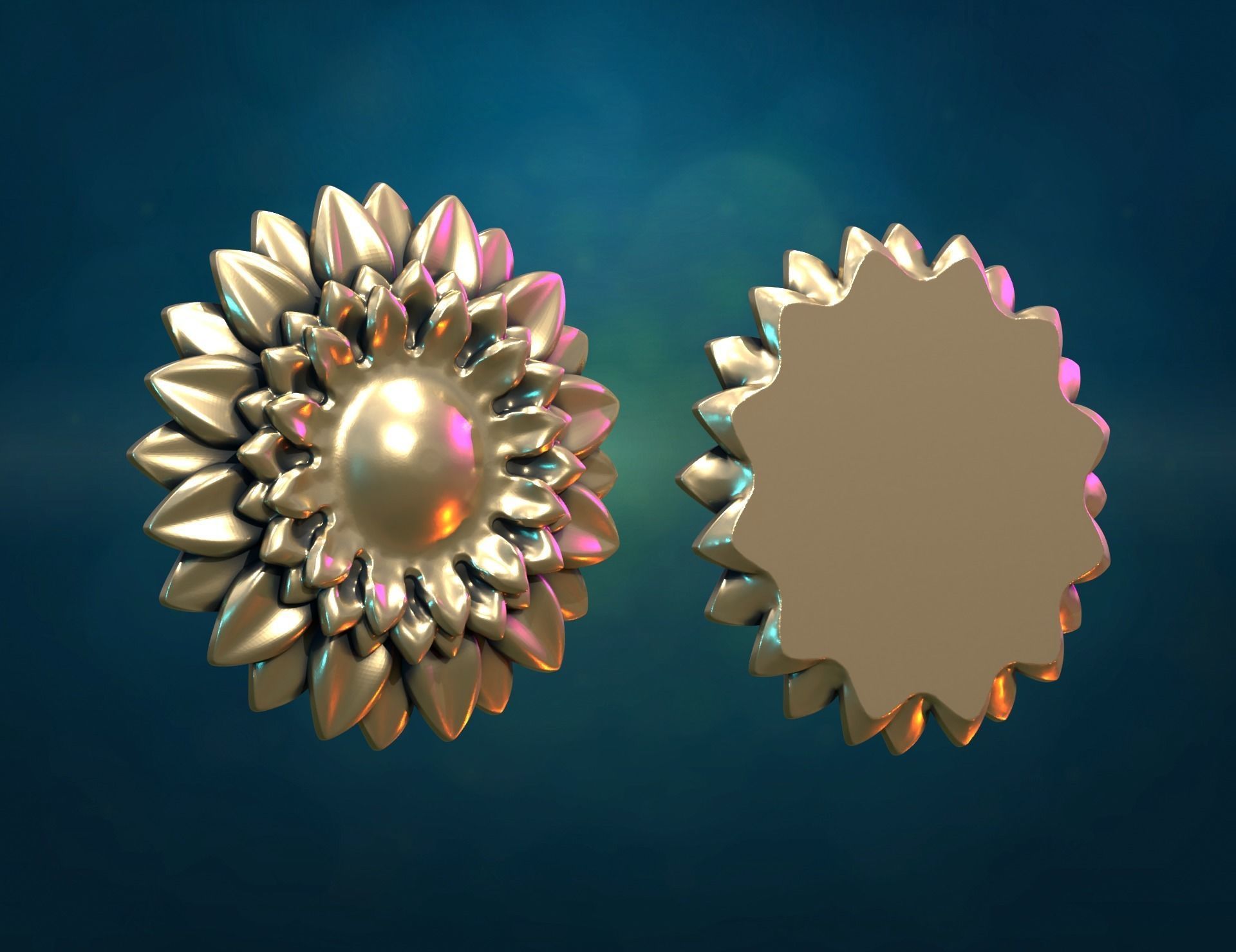 Sun Flower 3D print model_10