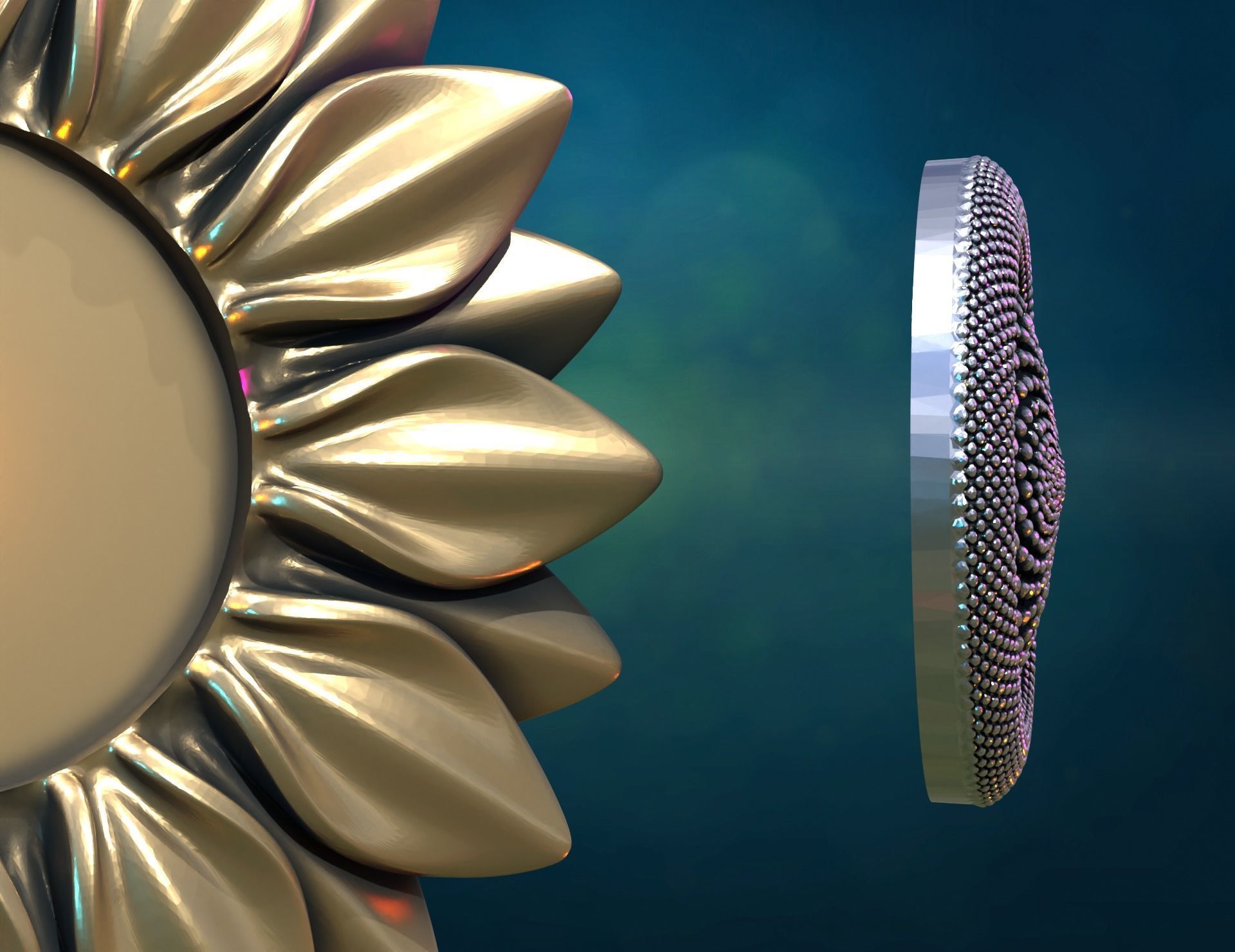 Sun Flower 3D print model_9