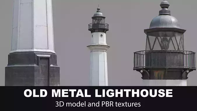 Old Metal Lighthouse 3D model