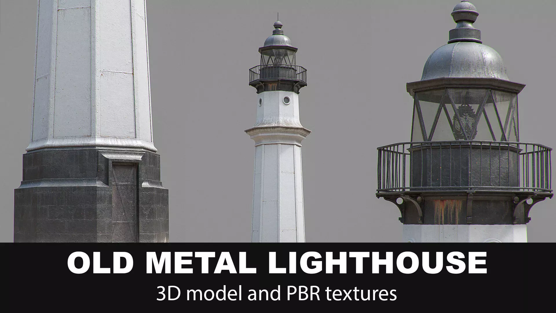 Old Metal Lighthouse 3D model_0