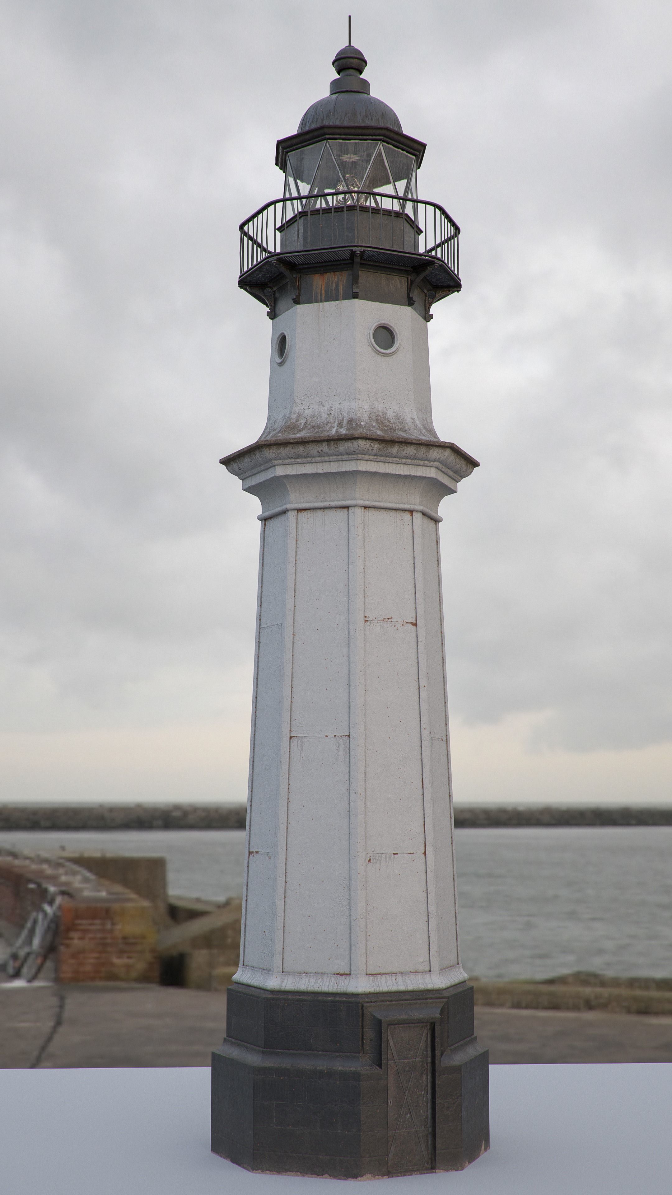 Old Metal Lighthouse 3D model_5