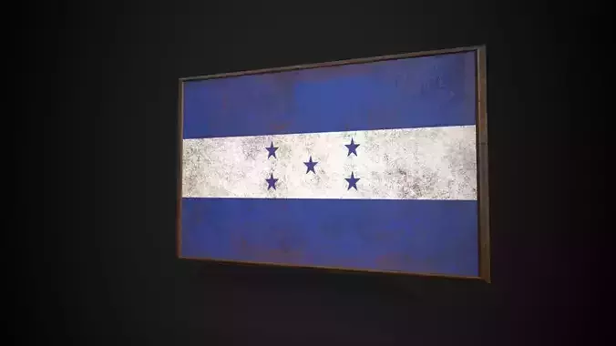 Old Picture Frame With Honduras Flag - Game Ready PBR 