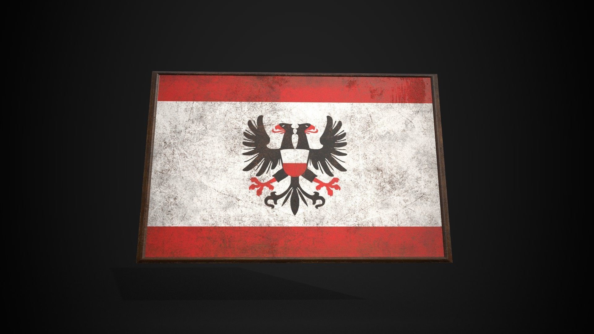 Old Picture Frame With Hanseatic Republics Flag - Game Ready Low-poly 3D model_3