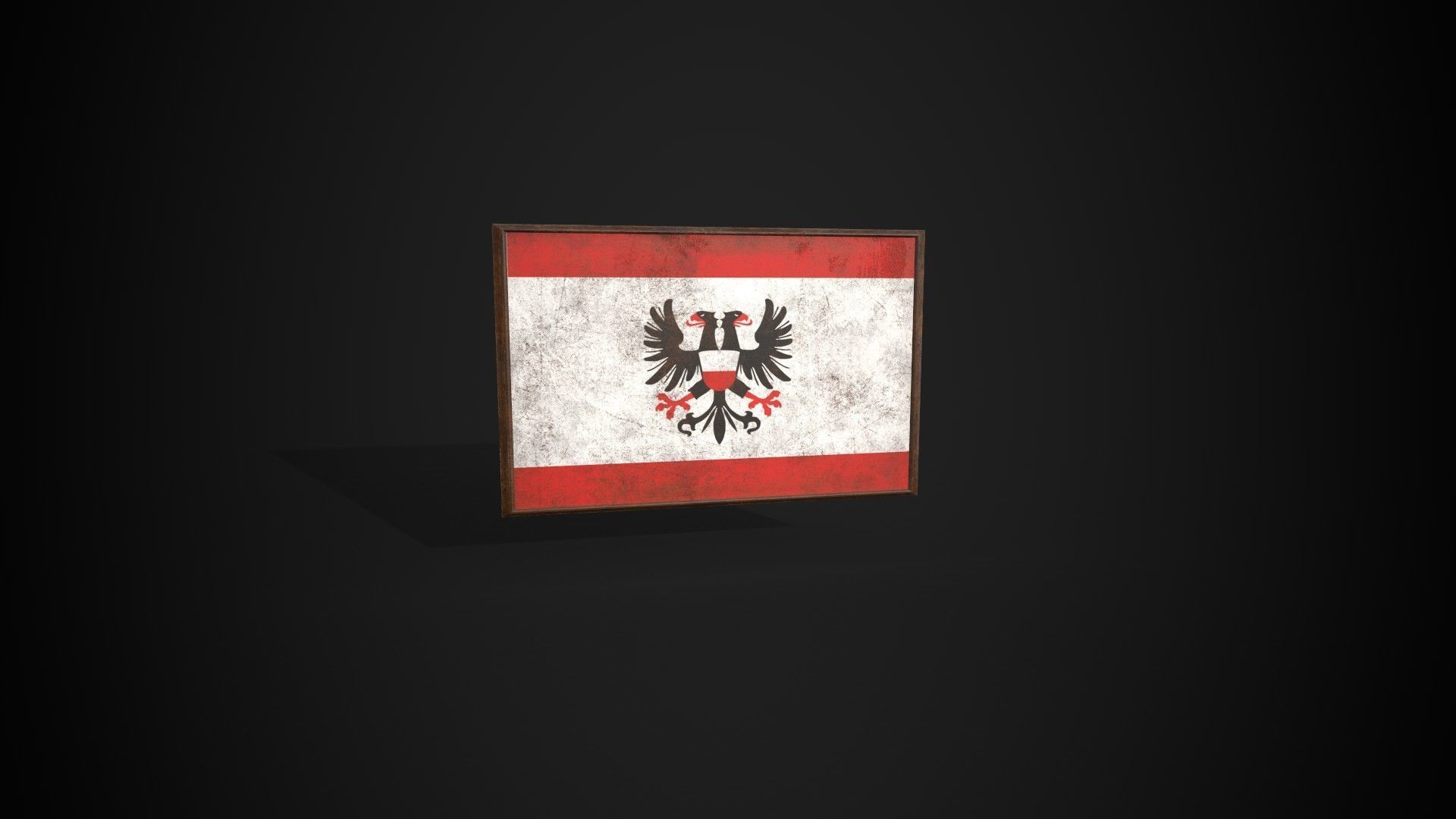 Old Picture Frame With Hanseatic Republics Flag - Game Ready Low-poly 3D model_4