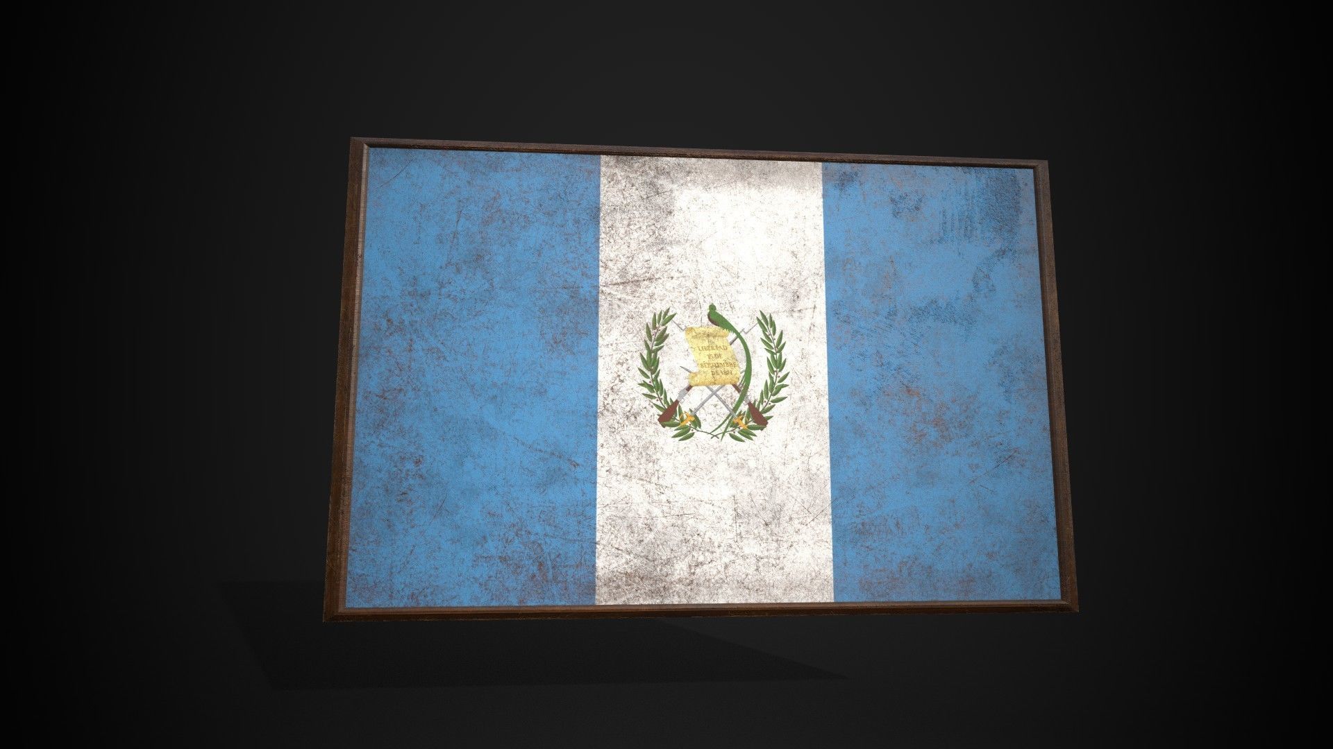 Old Picture Frame With Guatemala Flag - Game Ready PBR  Low-poly 3D model_2