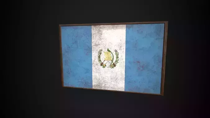 Old Picture Frame With Guatemala Flag - Game Ready PBR 