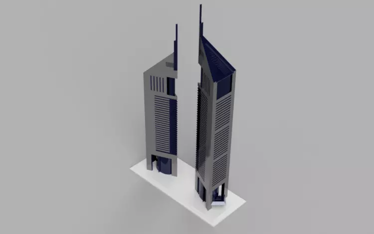 3D Printable Emirates Towers - Iconic Dubai Skyscraper Model 3D print model_0