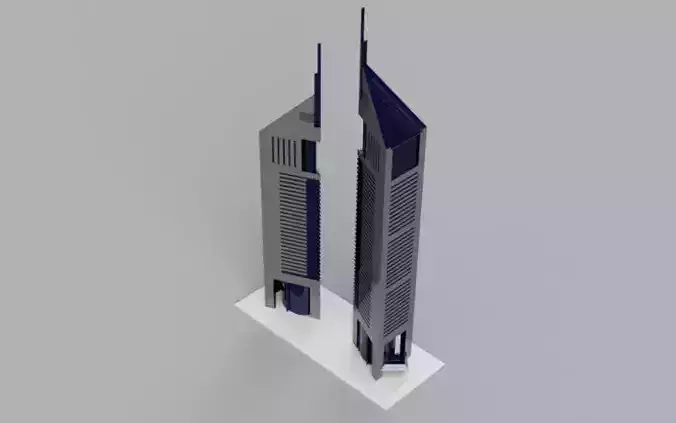 3D Printable Emirates Towers - Iconic Dubai Skyscraper Model