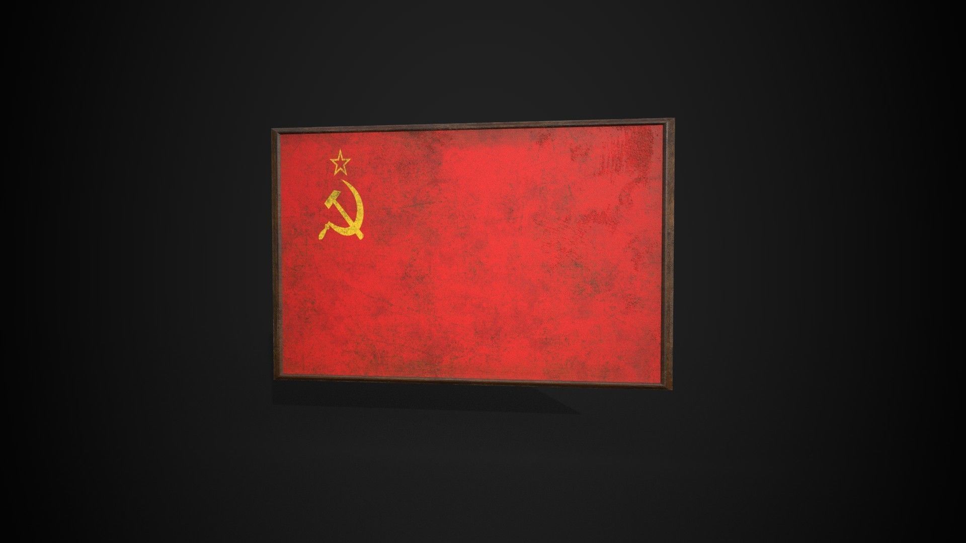 Old Picture Frame With Union of Soviet Socialist Republics Flag  Low-poly 3D model_1
