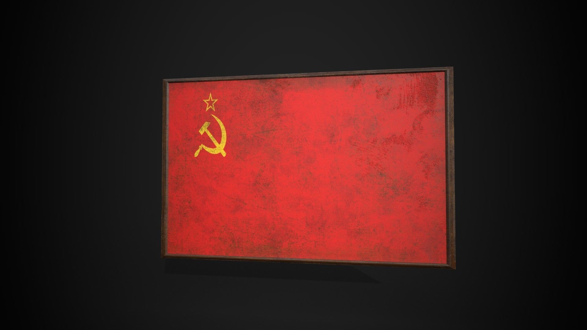 Old Picture Frame With Union of Soviet Socialist Republics Flag  Low-poly 3D model_2