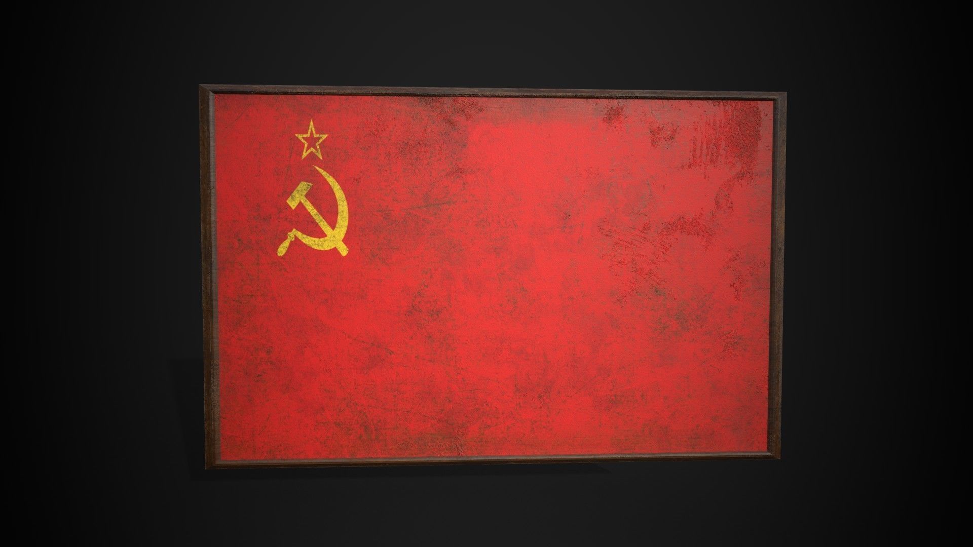 Old Picture Frame With Union of Soviet Socialist Republics Flag  Low-poly 3D model_4