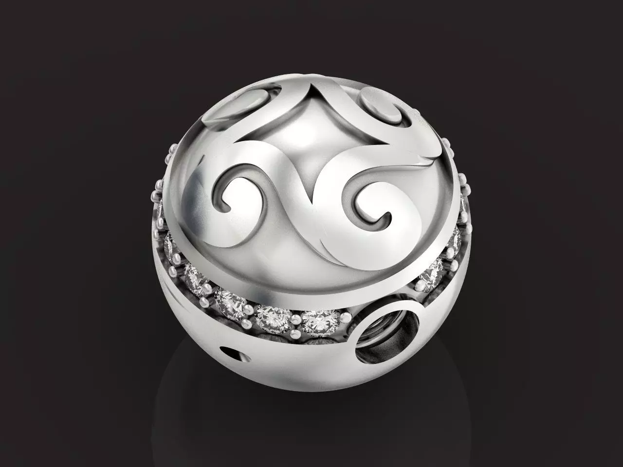 lock sphere diamond pattern 1256 3D print model