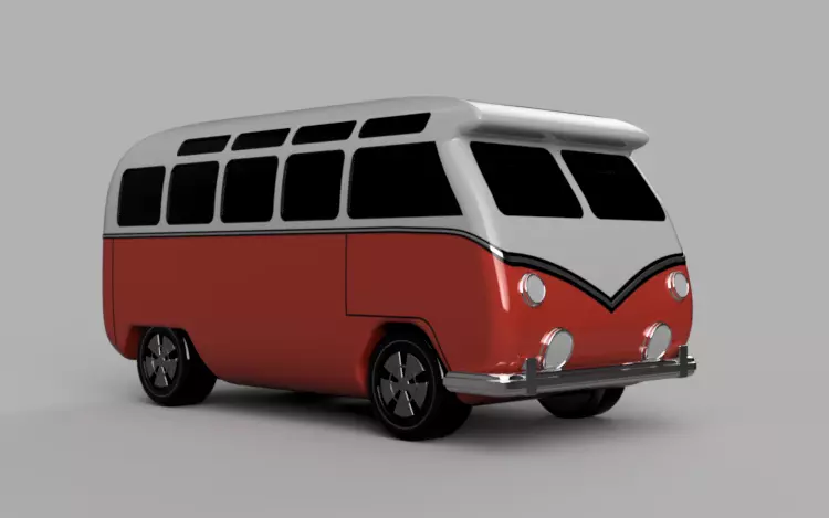 3D Printable Classic Bus Miniature - Vintage Transport Model 3D print model