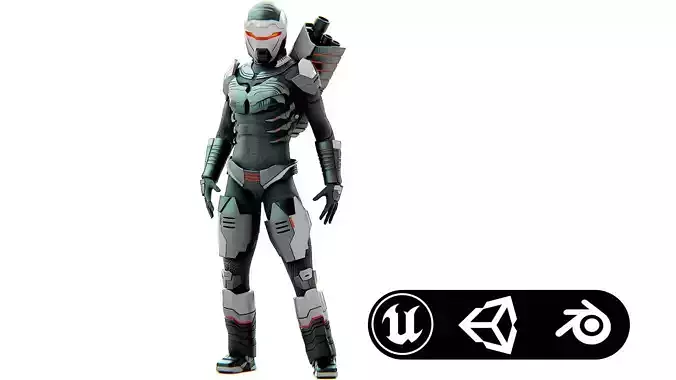 TROOPER X-3 Rigged for Unreal Engine - Unity - MIXAMO