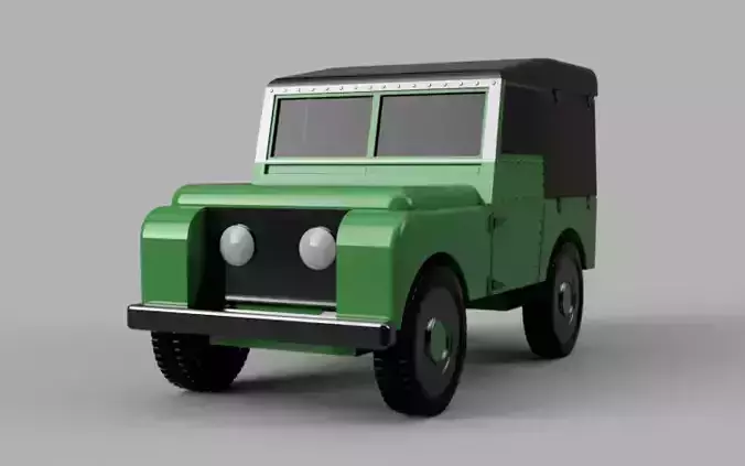 3D Printable Vintage Jeep Model - Classic Off-Road Vehicle