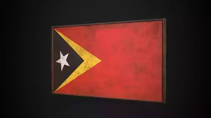 Old Picture Frame With Timor-Leste Flag - Game Ready PBR 