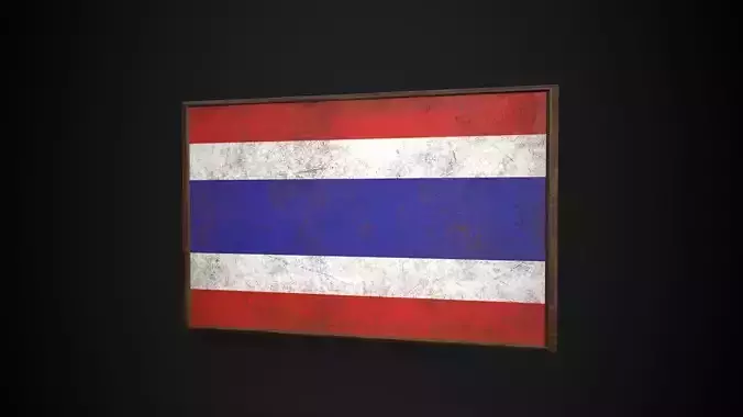 Old Picture Frame With Thailand Flag - Game Ready PBR 