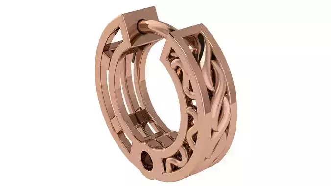 Wire Mesh Plain Gold Hoops Earrings