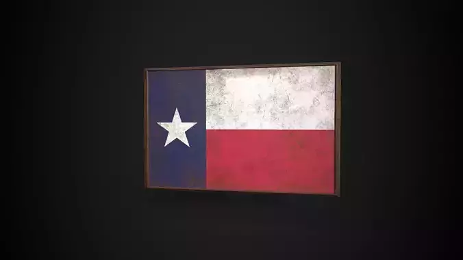 Old Picture Frame With Texas Flag - Game Ready PBR 